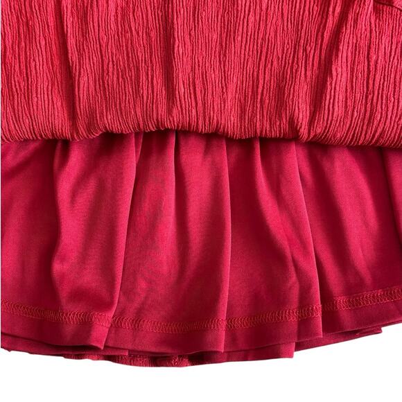 ALTAR'D STATE Girls Maroon Tiered Smock Skirt Small NWOT - Picture 4 of 6